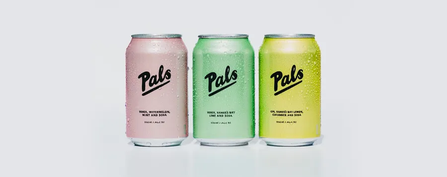 Pals RTD cans — MC's natural, low-sugar canned cocktail range